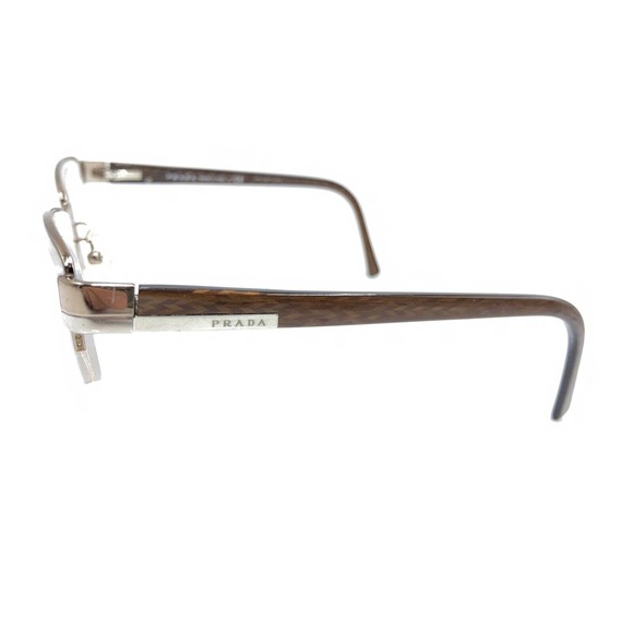 Prada VPR 60H 7BP-1O1 Brown Bronze Half Rim Eyeglasses Frames 51-18 135 Italy - Picture 7 of 12